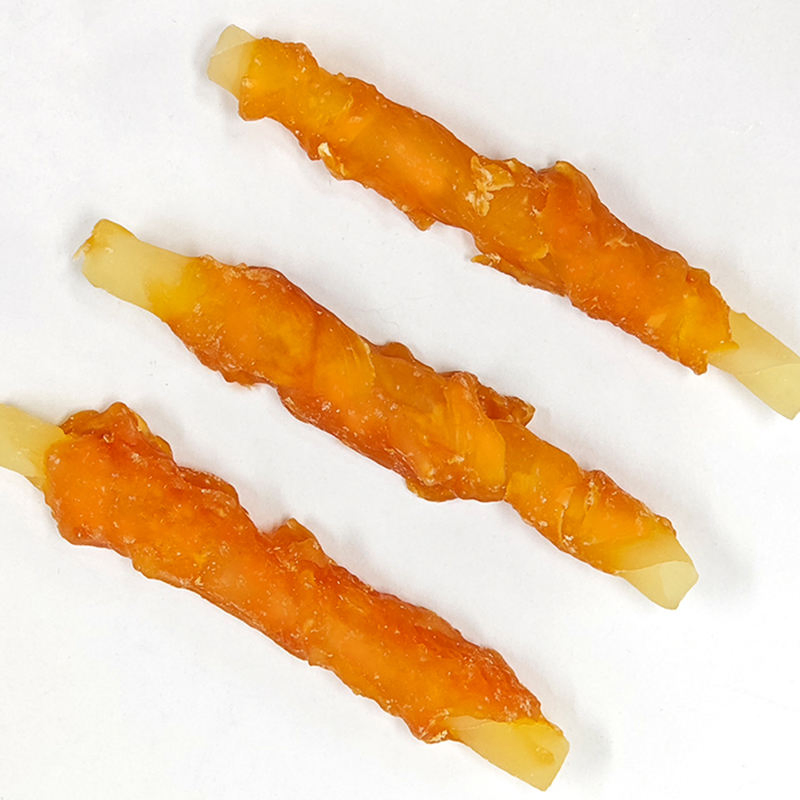 OEM Wholesale Dog Treats Calcium Supplement Roll Bite Glue Chicken Cowhide Meat Teeth Grinding Molar Stick Natural Dog Bone