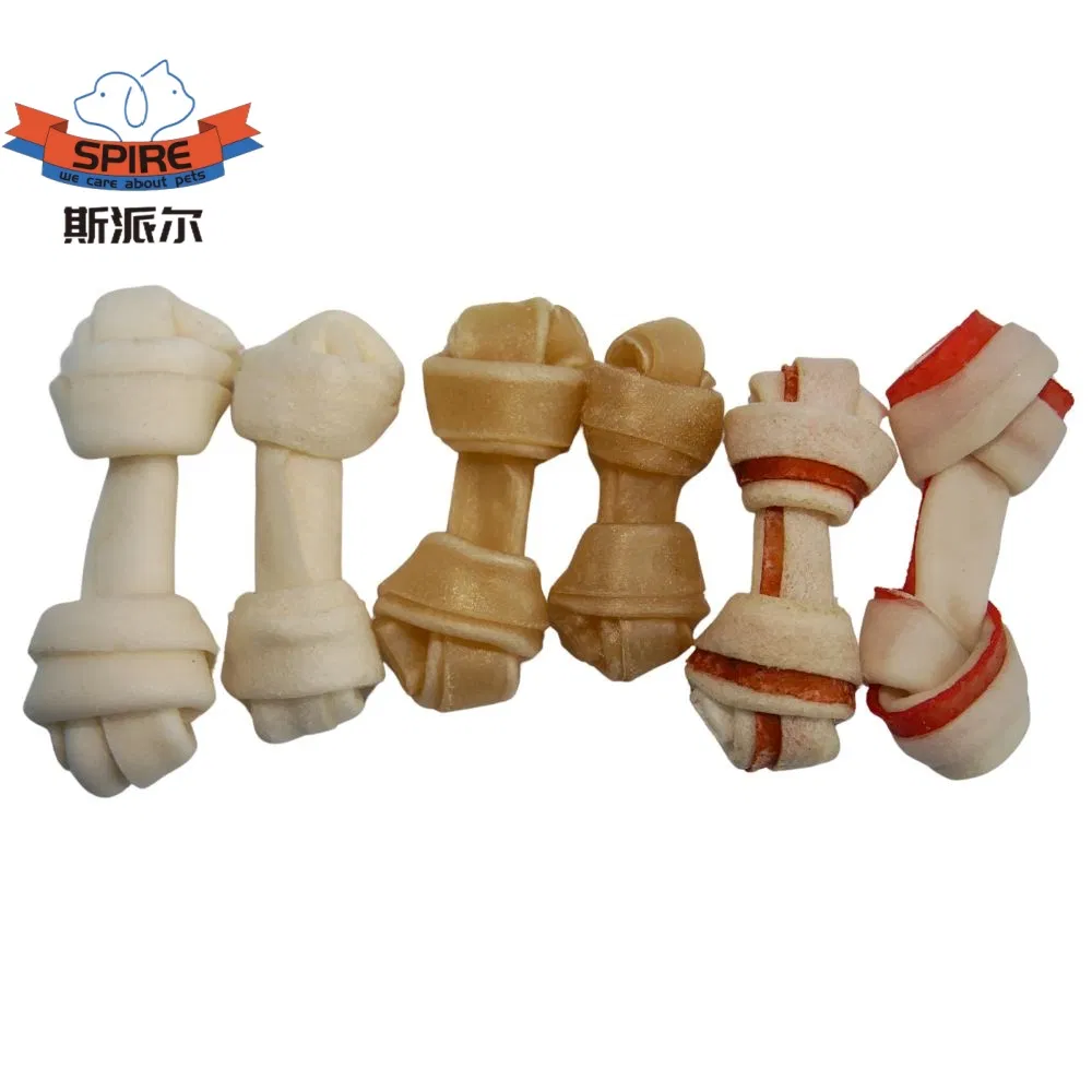 Wholesale Stock Healthy Dog Molars Treats Natural Cowhide Beef Leather Knot Bone