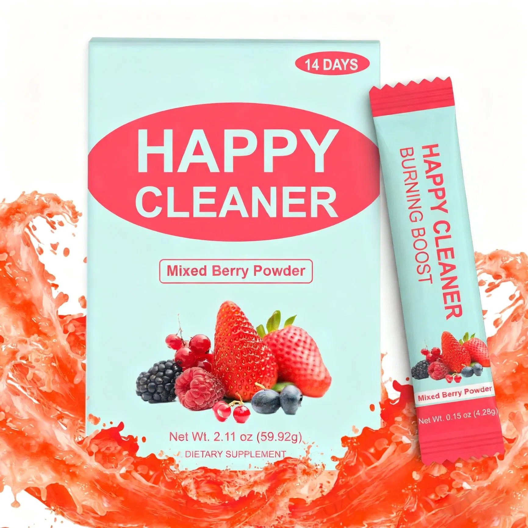 Private Label Herbal Supplements Happy Cleaner Powder Beverage Burning Boost Weight Loss Products