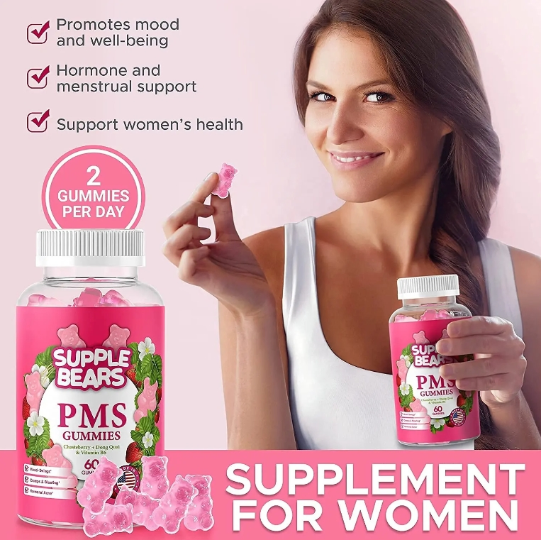 Ausreson OEM Supplements Pms Gummy Vitamin Relief Women's Menstrual Pain Pms Gummies