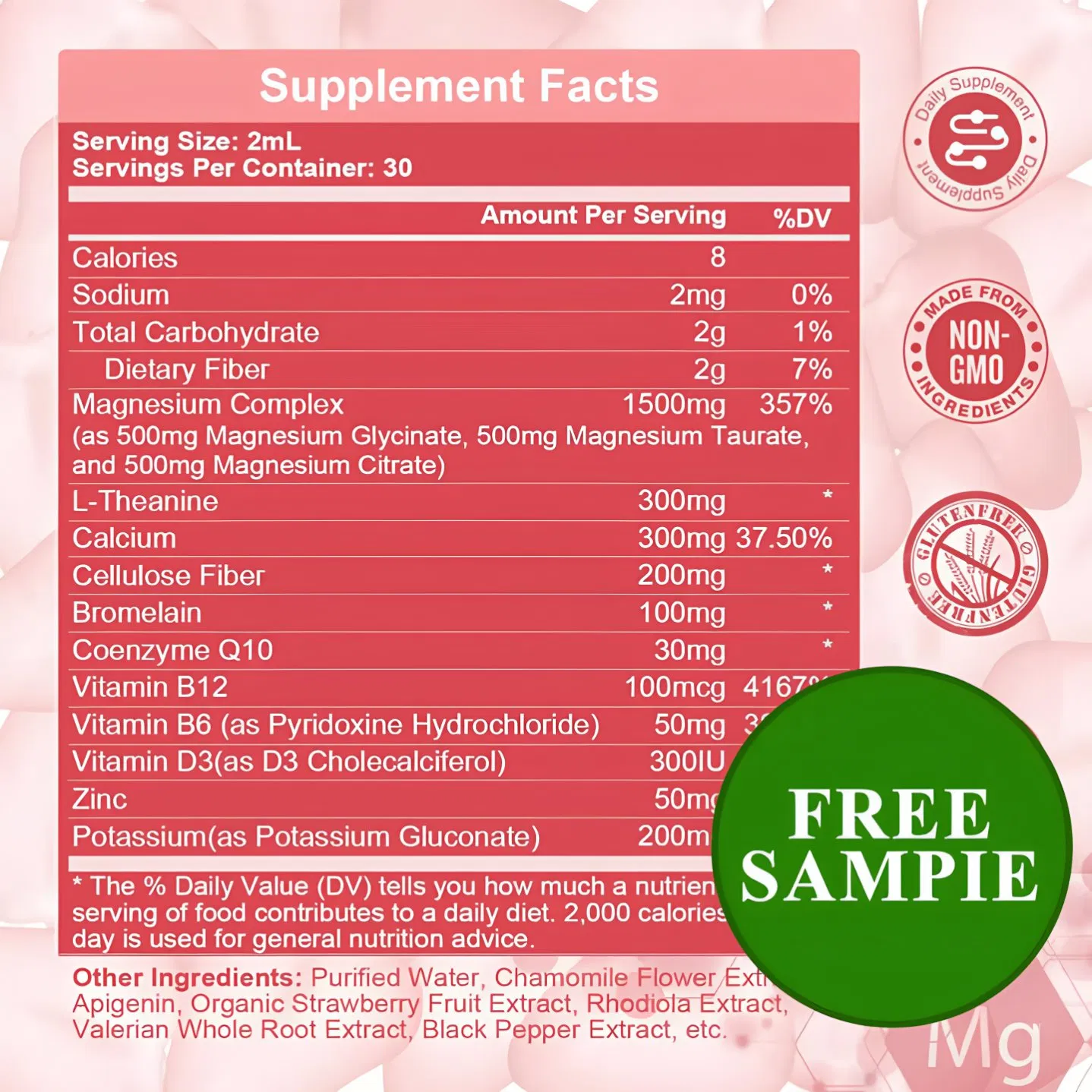 OEM ODM Private Label Magnesium Complex Supplement Sleep Aid Magnesium Glycinate Liquid