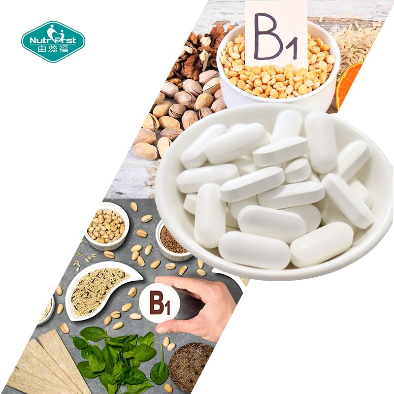 Nutrifirst Vitamin B1 Tablets Dietary Supplements with Calcium Supports Nervous System Health Bone Strength