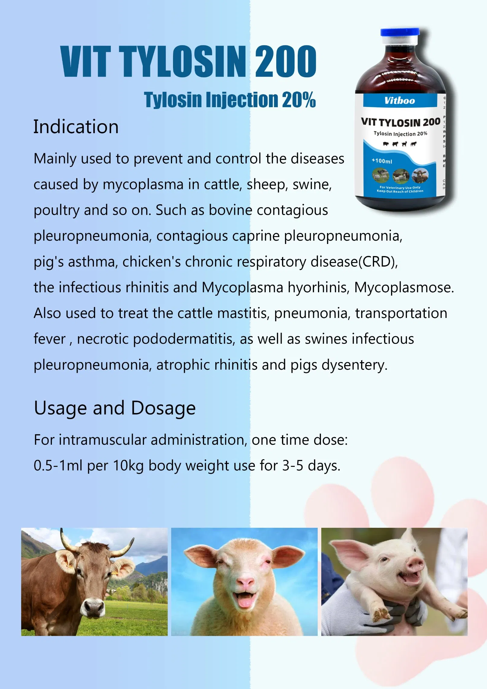 Antibiotics 100g Tylosin 20% Doxycycline HCl 20% Tylo20% Doxy20%