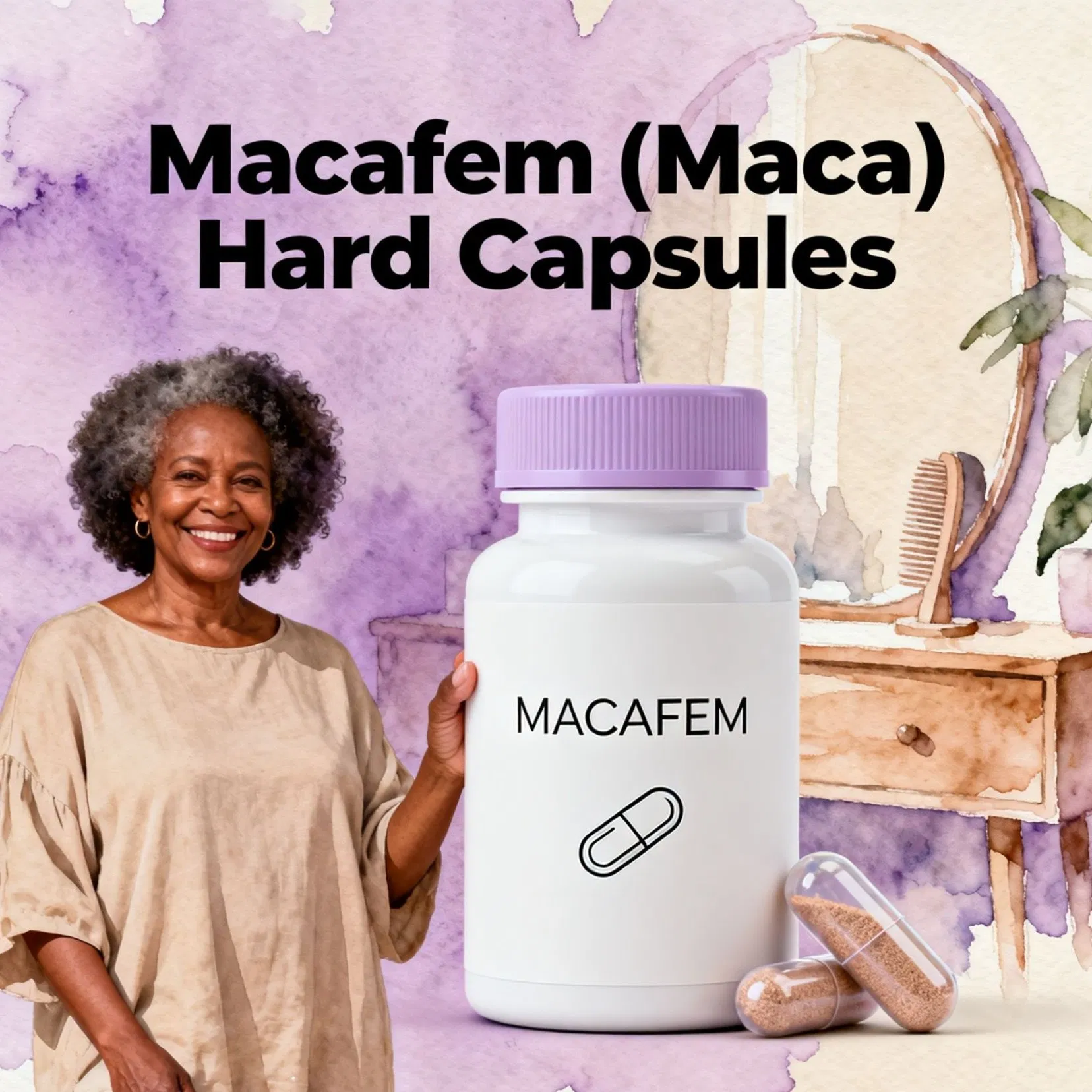 Black Cohosh and Red Clover Hard Capsules for Menopause Comfort &amp; Hormone Support