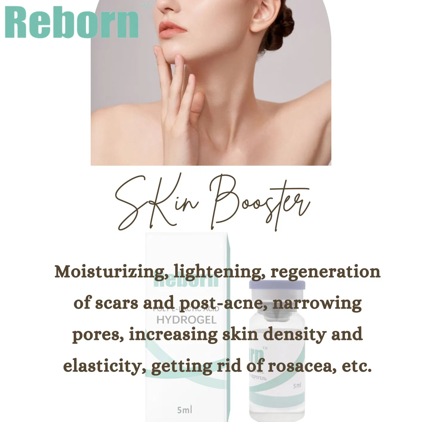 Mesotherapy Product Reborn Plla Hydrogel for Eyes Care Biostimulator 5ml Liquid Gel Results in 5-7 Days for Hydration and Skin Firmness