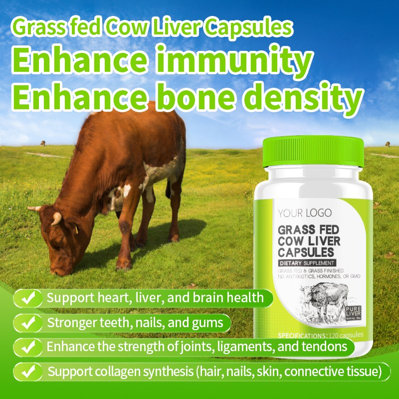 OEM Natural Herbal Extract Grass-Fed Beef Liver Capsules Nutritional Supplement