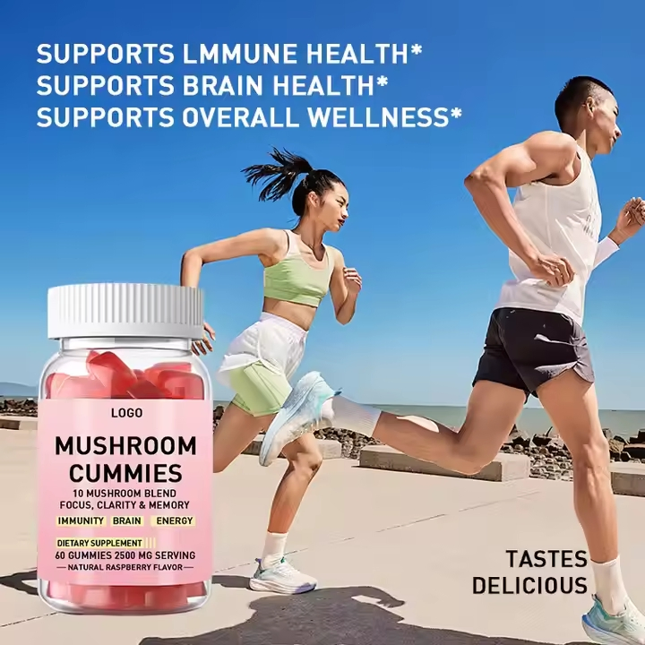 OEM Mushroom Composite Gummies Support Immune Health and Enhance Brain Memory Dietary Supplement Gummies