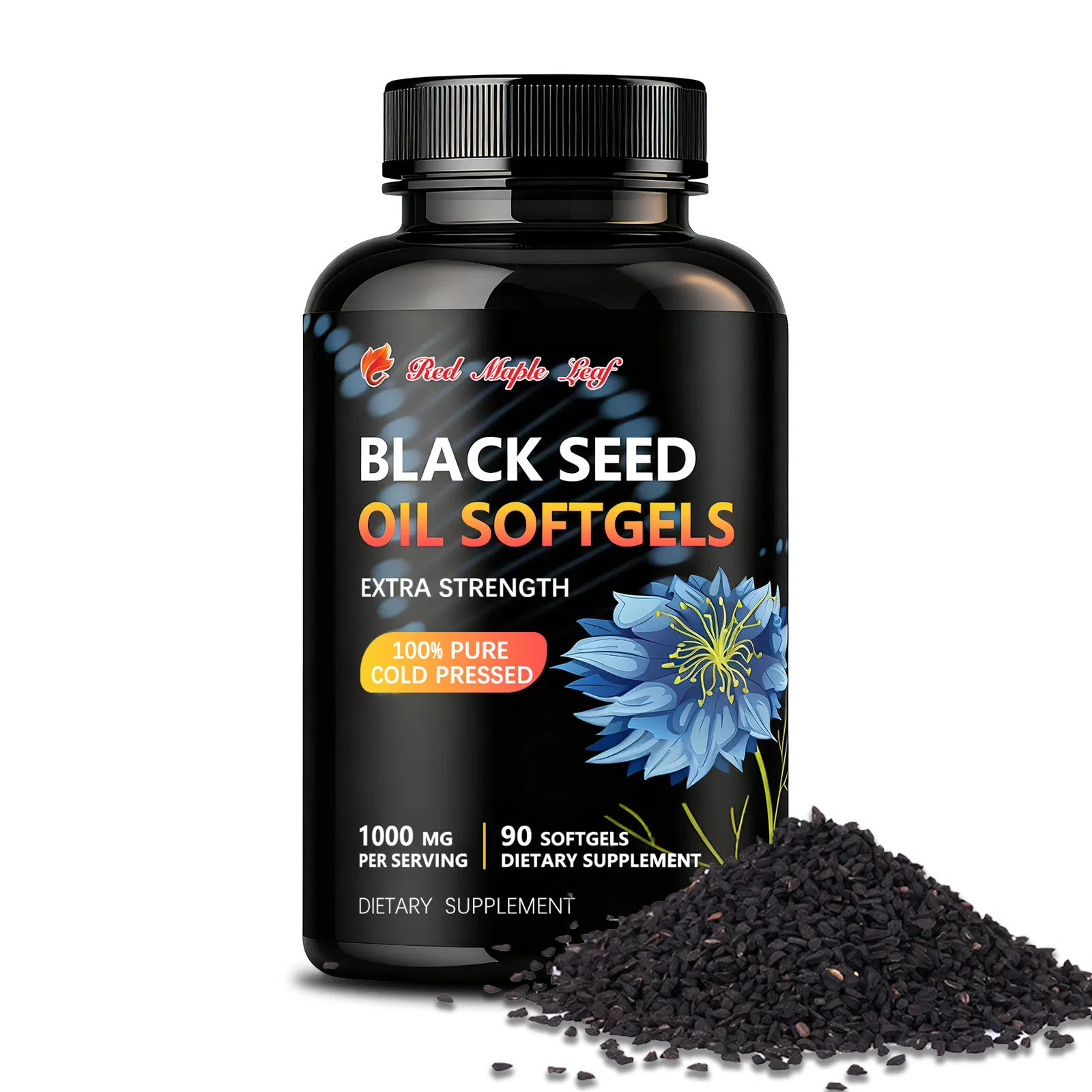 Organic Black Seed Oil Softgels - GMP Certified for Immune Support &amp; Respiratory Health