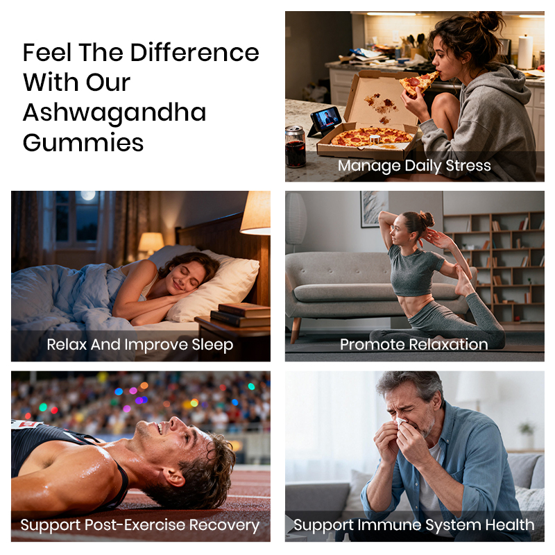 Private Label Ashwagandha Gummies Ashwagandha Root Extract Natural Wellness Supplements