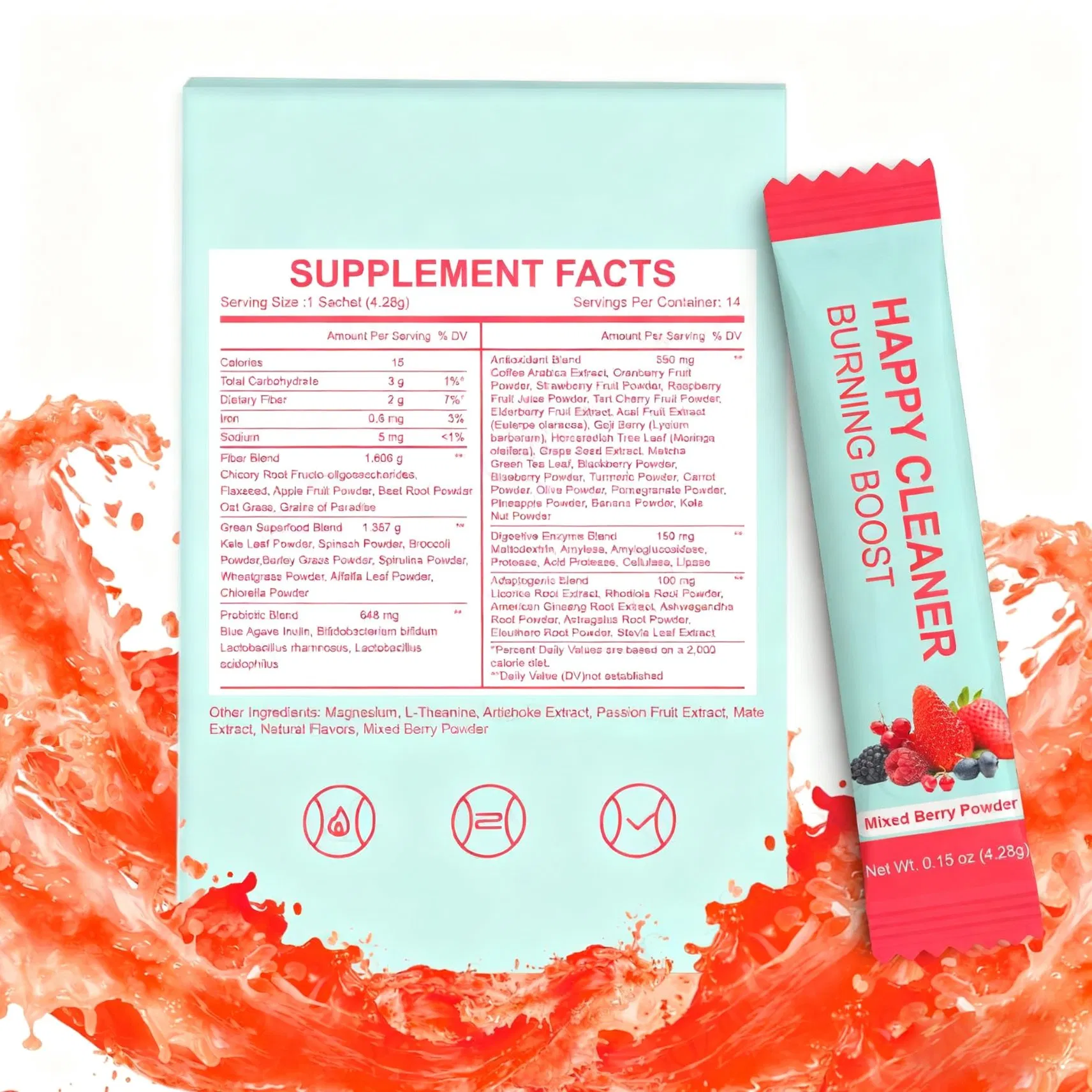 Private Label Herbal Supplements Happy Cleaner Powder Beverage Burning Boost Weight Loss Products