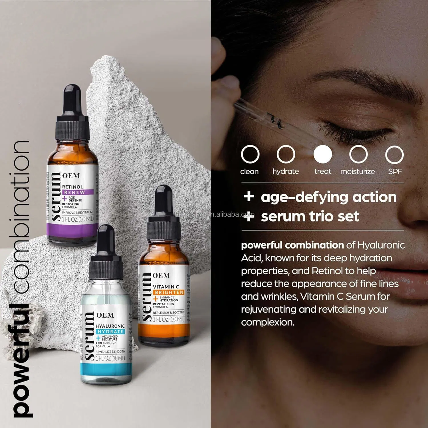 Ls129 OEM/ODM Private Label Natural Retinol Vitamin C Serum - Anti-Aging Brightening Treatment