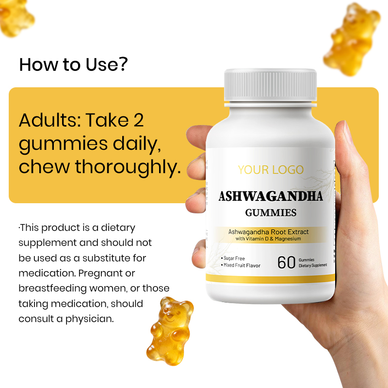 Private Label Ashwagandha Gummies Ashwagandha Root Extract Natural Wellness Supplements