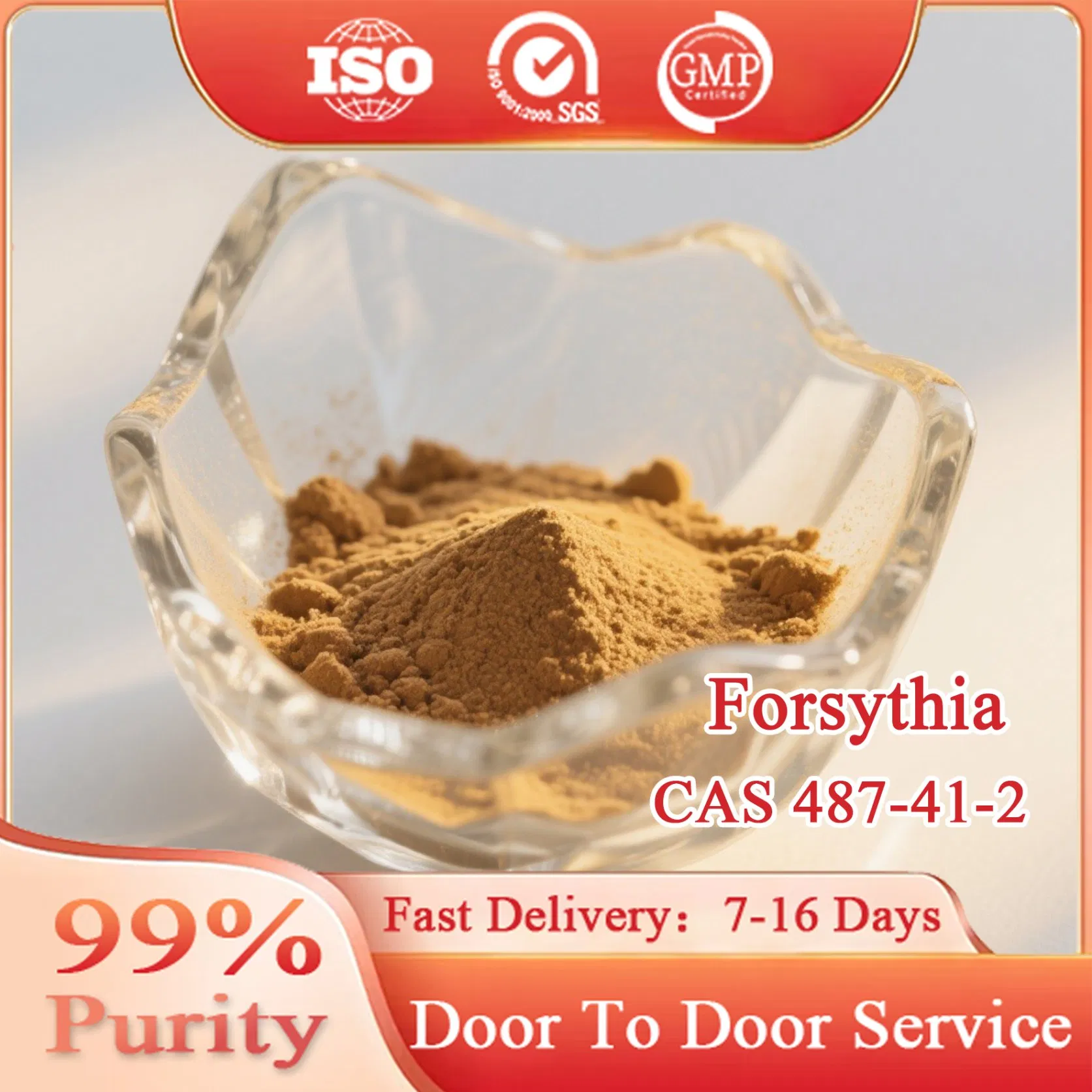 Pharmaceutical Grade Forsythin CAS 487-41-2 98% Anti-Fungal Research Cosmetic Additive