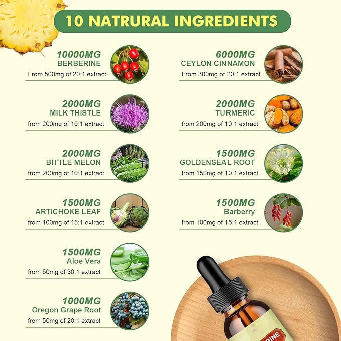 OEM Immune Boosting Berberine Hydrochloride Drops for Heart and Digestive Health