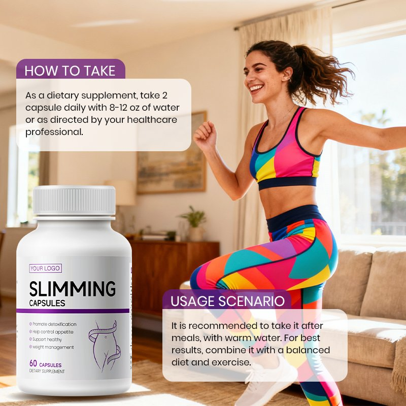 Natural Slimming Capsules 60 Vegan Capsules - 30 Servings Private Label Weight Management Supplement