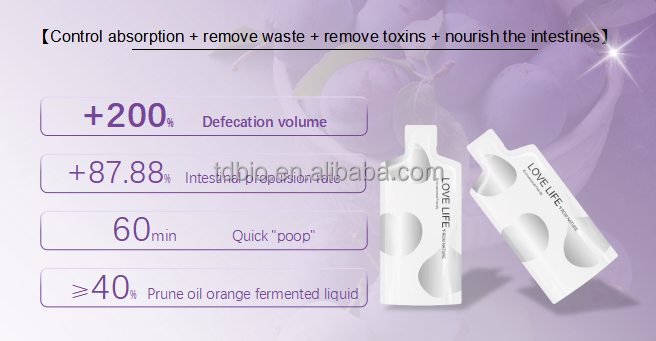 6omin Poop Detox Drink Fermentedprune Oilorange Liquid with Probiotics Weight Management Supplement for Diet