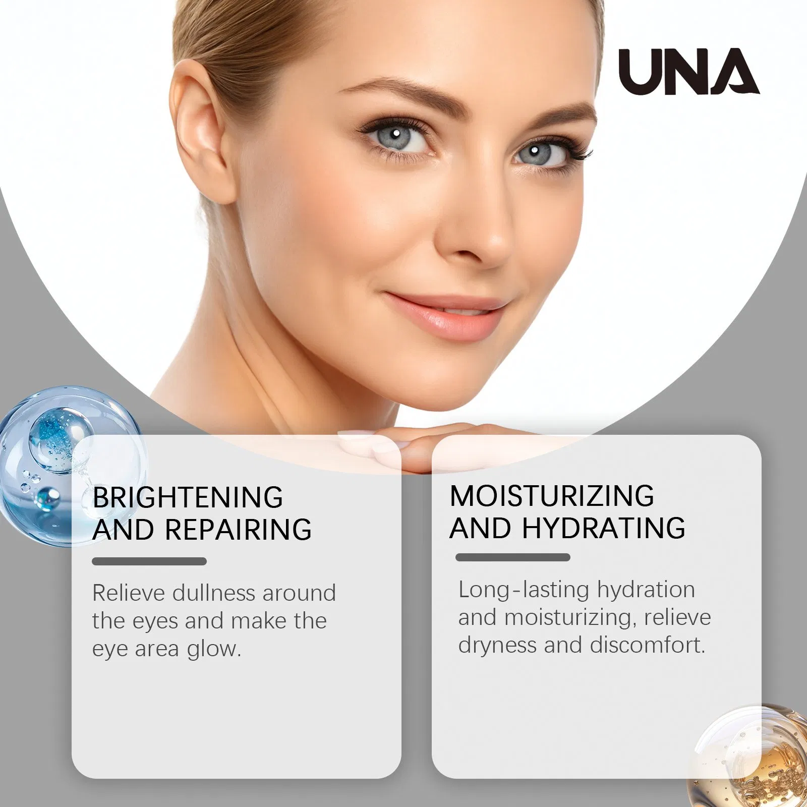 Brightening Eye Serum Roll-on - Cares for, Moisturizes and Refines Skin, Daily Eye Massage Care Roll-on