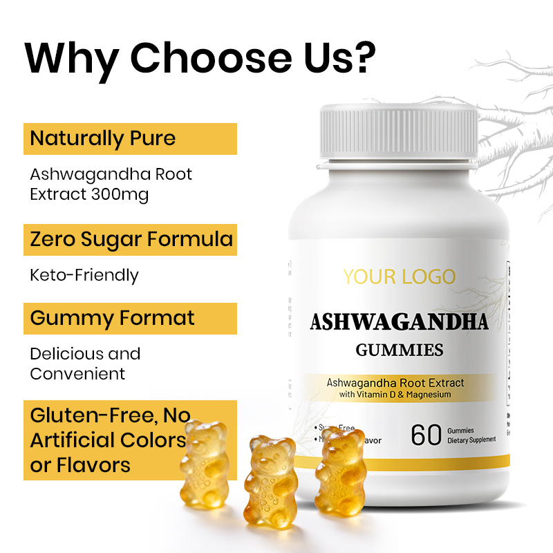Private Label Ashwagandha Gummies Ashwagandha Root Extract Natural Wellness Supplements