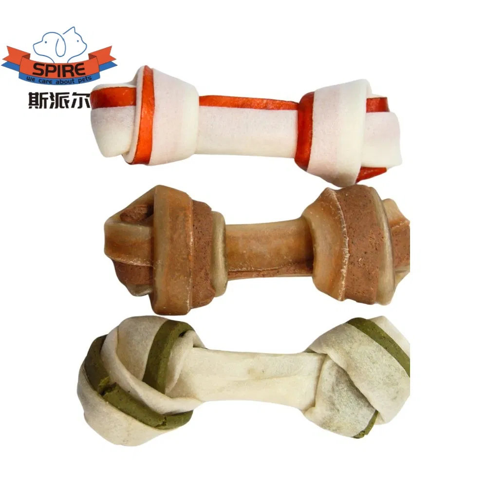 High-Protein Beef Leather Dog Treats Snacks OEM Label Cowhide Leather Meat Knot Bone