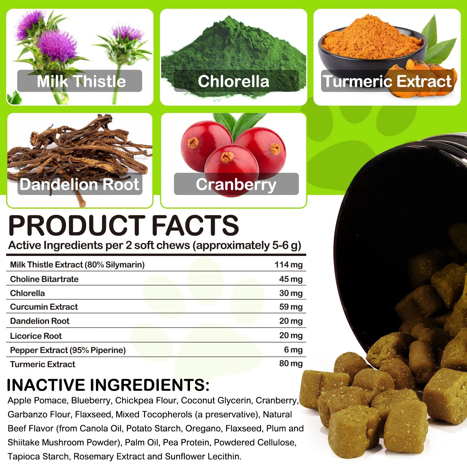 Pet Liver Support Supplements Natural Detox Healthy Liver Function Support Chews