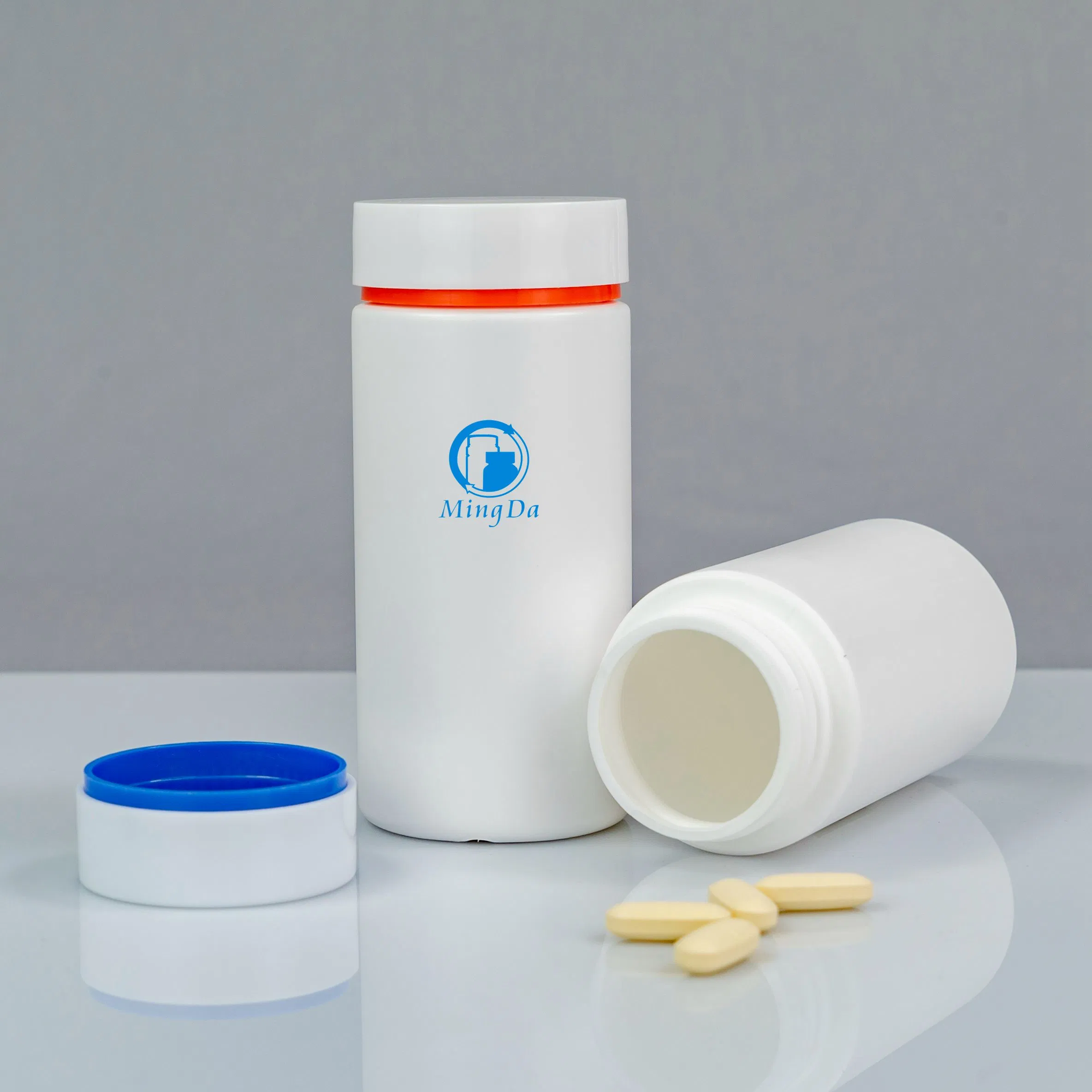 HDPE Cylindrical Probiotics Products Coq10 Calcium Capsules 300 500 750 Ml Bottle Beauty Support Vitamins Immune Products Colorful Big Containers