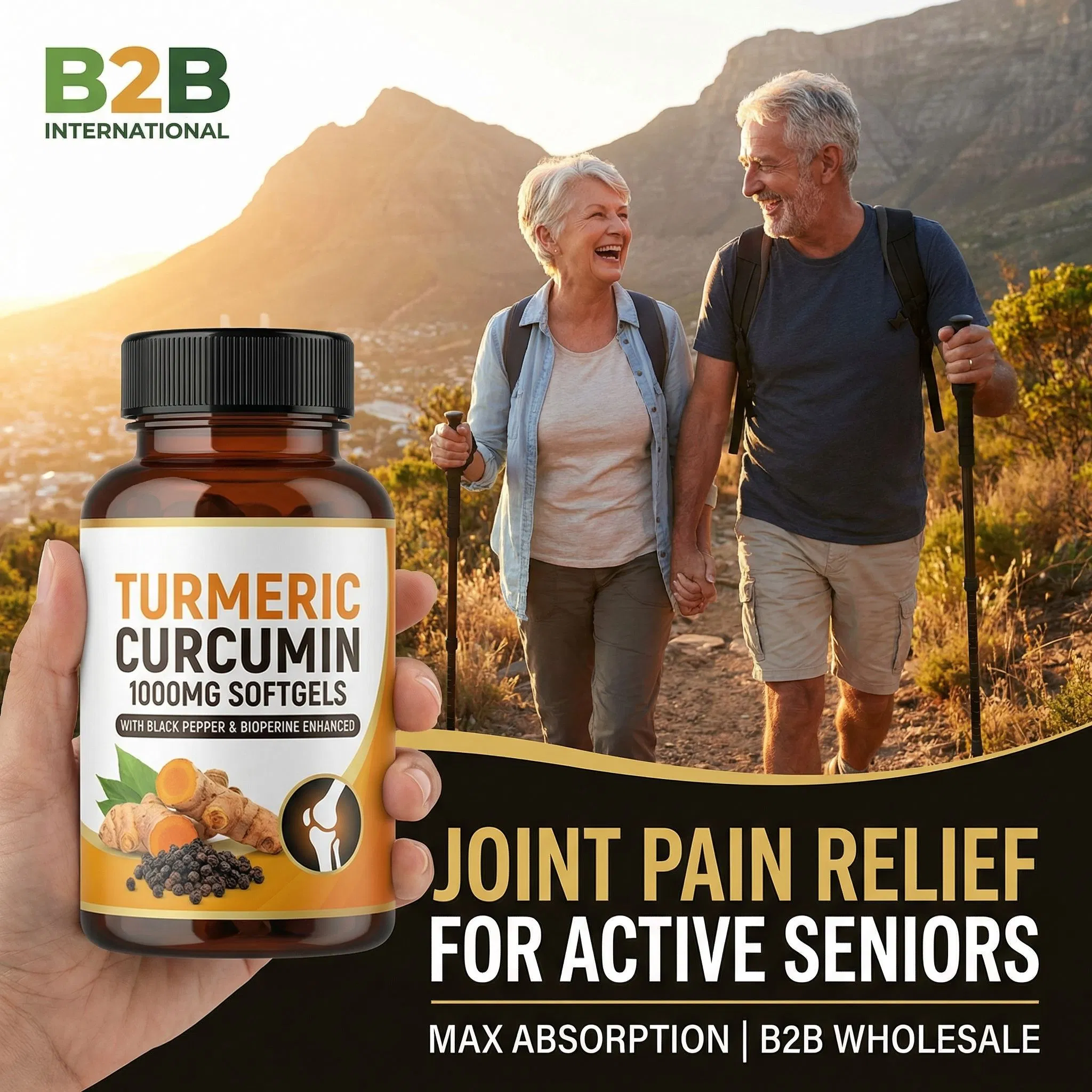 Turmeric Curcumin 1000mg with Black Pepper Softgels for Joint Pain Relief Active Seniors Bioperine Enhanced