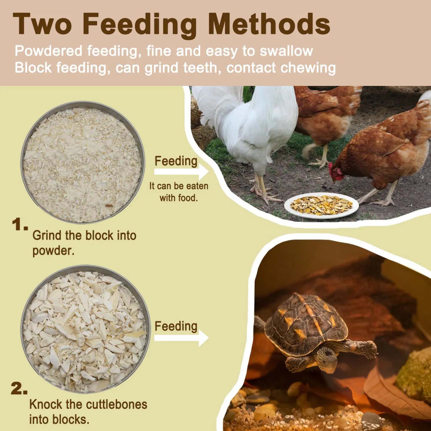 Wholesale Cuttlefish Bone Chips for Birds/Chicken/Duck/Turtle, Calcium Pet Supplement, Animal Food Cuttlefish Bone