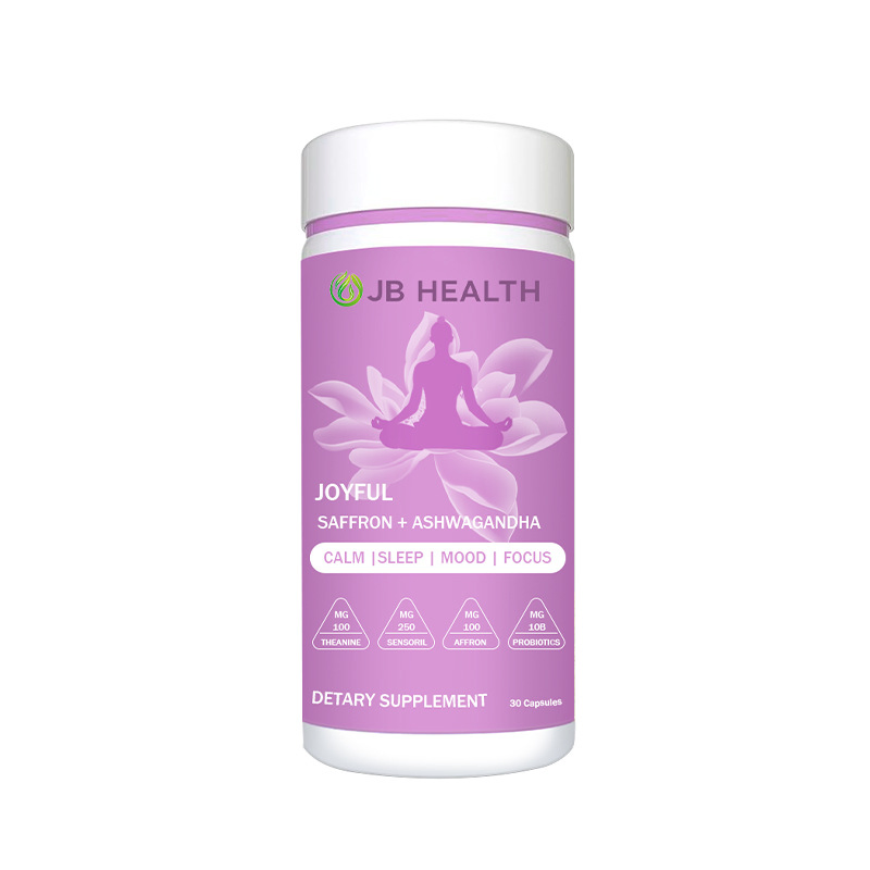 Cross-Border Temu Rhodiola, L-Theanine, Ashwagandha &amp; Saffron Capsules Dietary Supplements