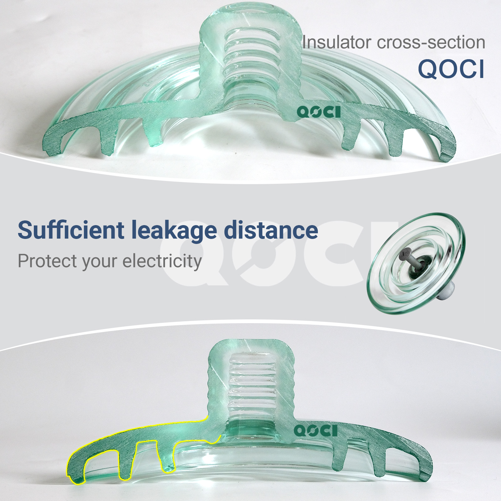 Glass insulator shell Cross-section