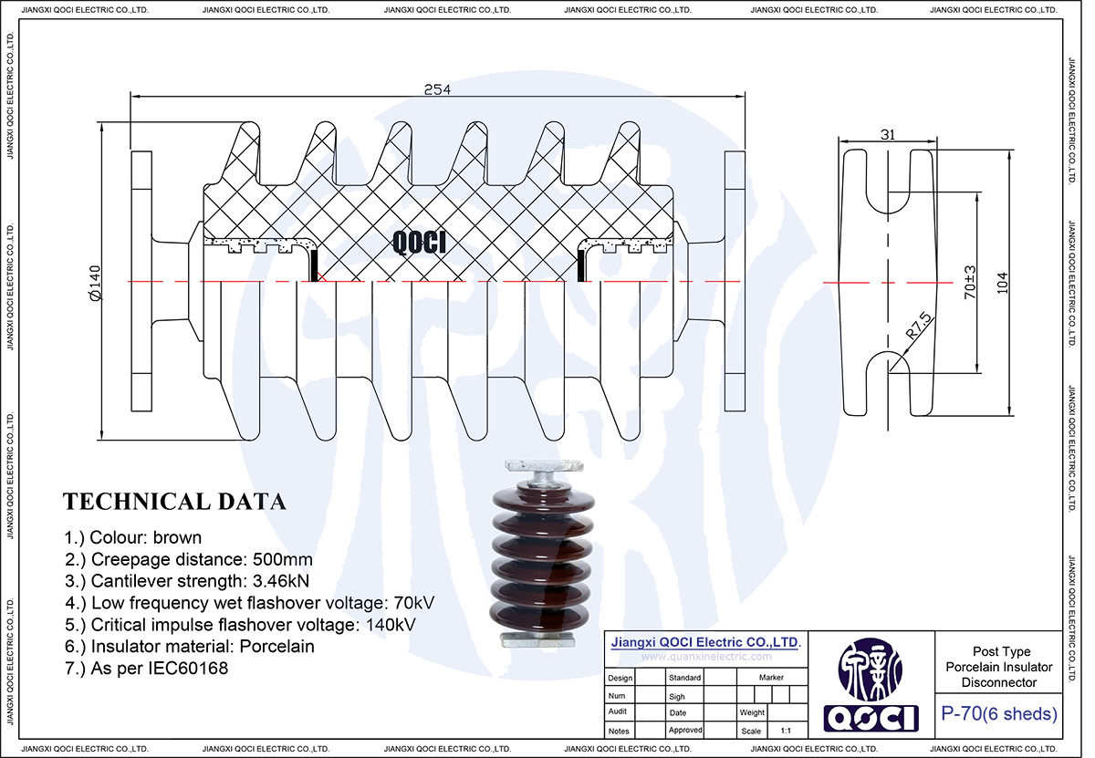 Post Porcelain Insulator Drawing