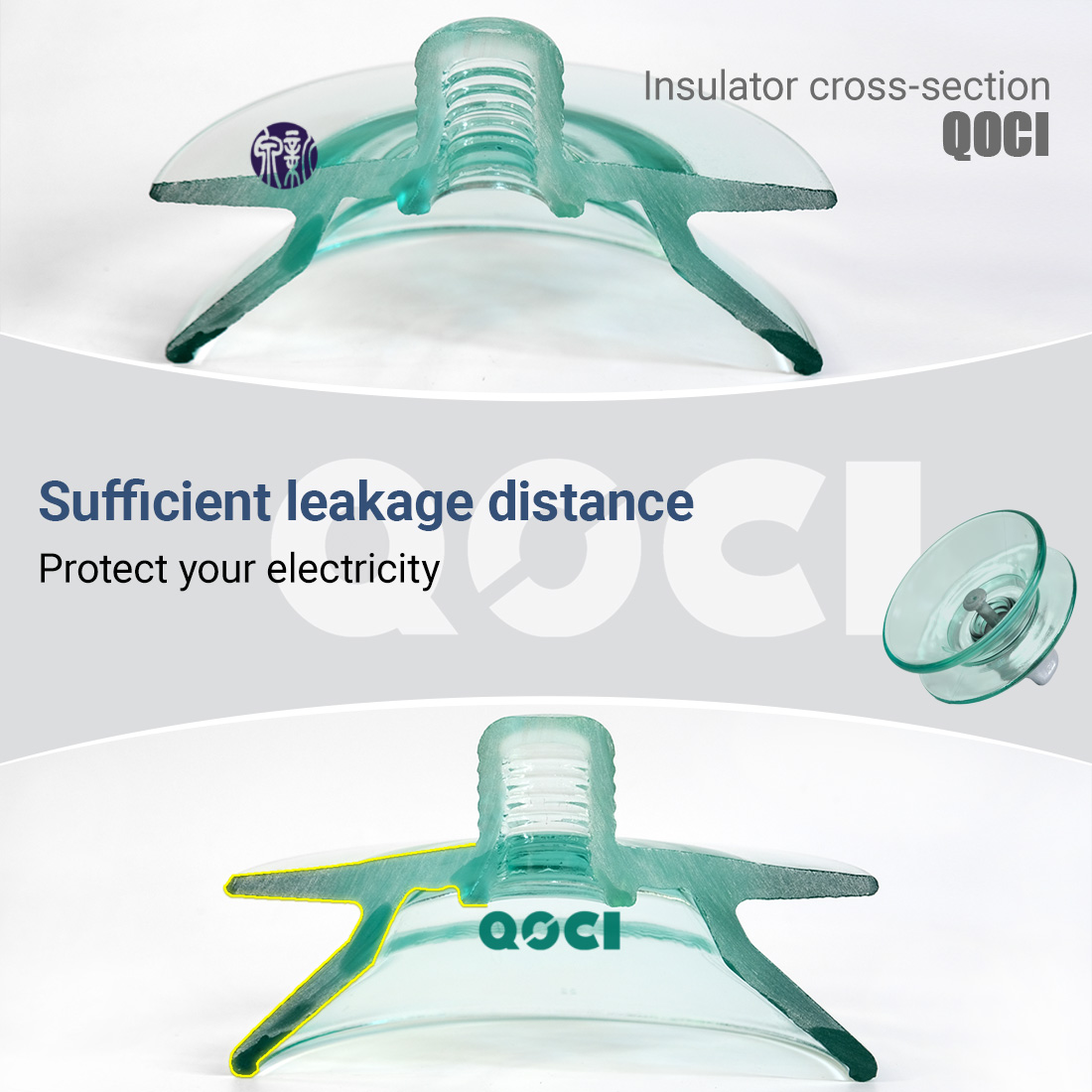 Glass Insulator Shell Cross-section and Creepage Distance Detail