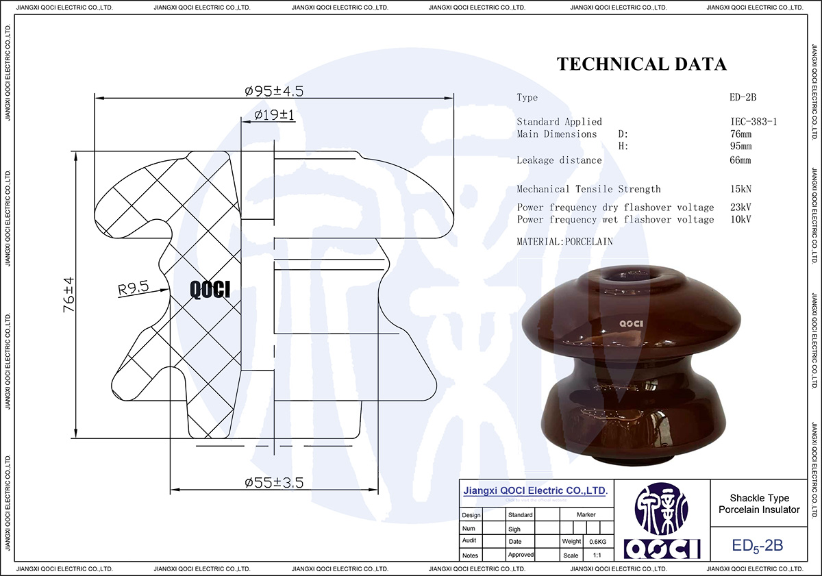 Shackle insulator technical drawing