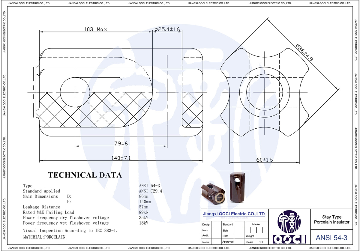 Stay Insulator Technical Drawing