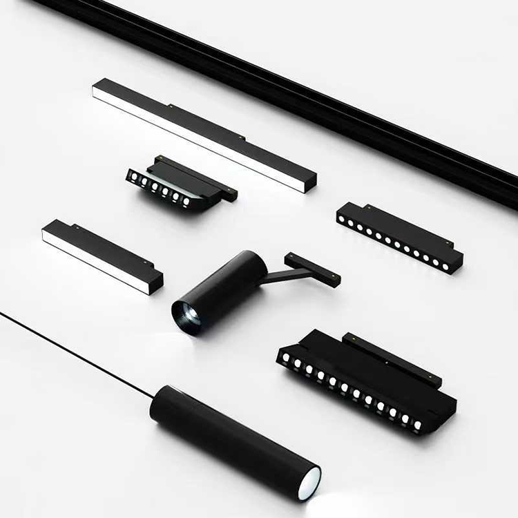 Easy Install DC48V Magnetic Track Light Foldable Adjustable Magnetic LED Track Lights For Shop Lighting