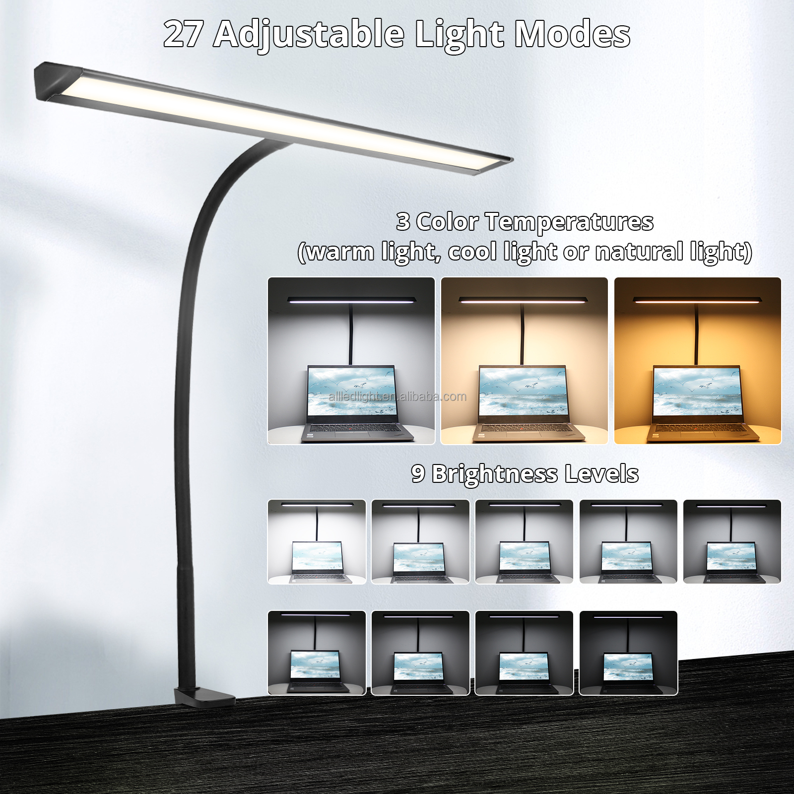 Double Heads Desk Light Detail