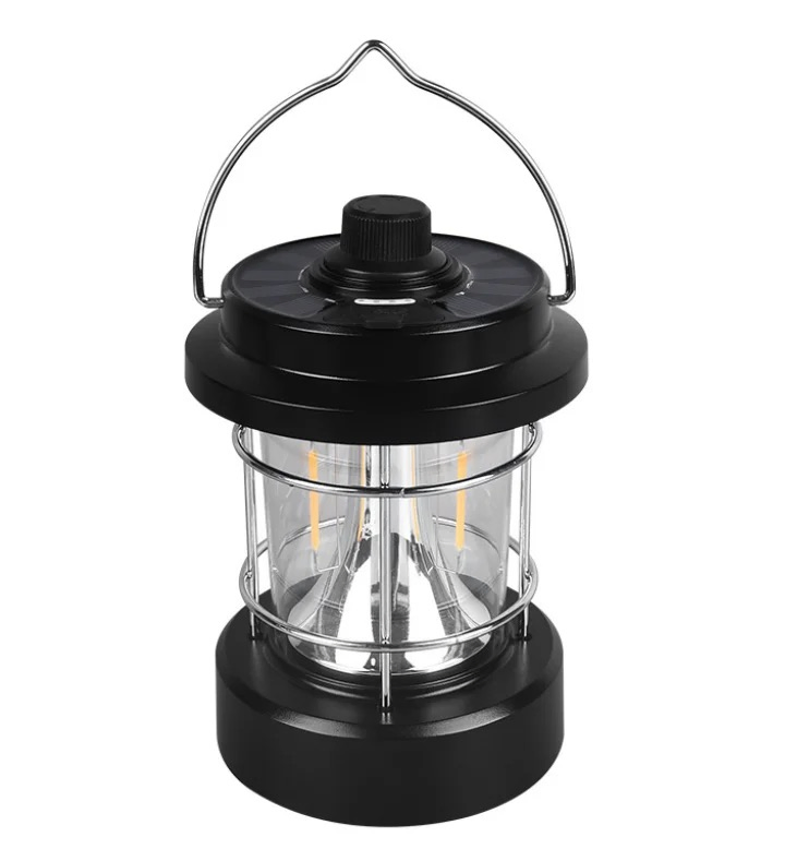 Outdoor Colorful LED USB Rechargeable Flashlight Solar Portable Tent Lantern Camping Lamp