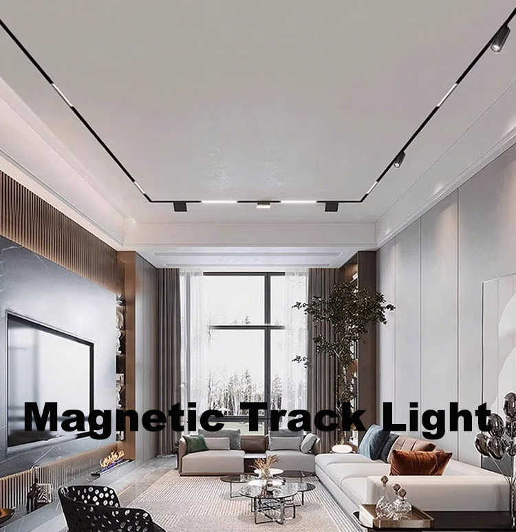 Magnetic Track Light Customization Recessed Surface Magnetic Track Light Rail 48V Magnetic Light Track Accessories