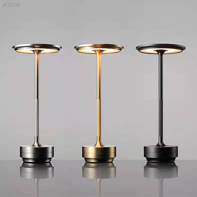 Luxury Modern LED Rechargeable Cordless Table Lamp Indoor Portable Nordic Touch Light Home Hotel Bedside Brass Decor Table Lamp