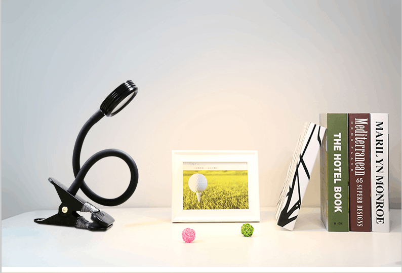 LED Desk Lamp with Clamp Flexible Gooseneck Arm 3 Lighting Modes Stepless Dimming Desk Light Clip on Lamp for Bedroom Office