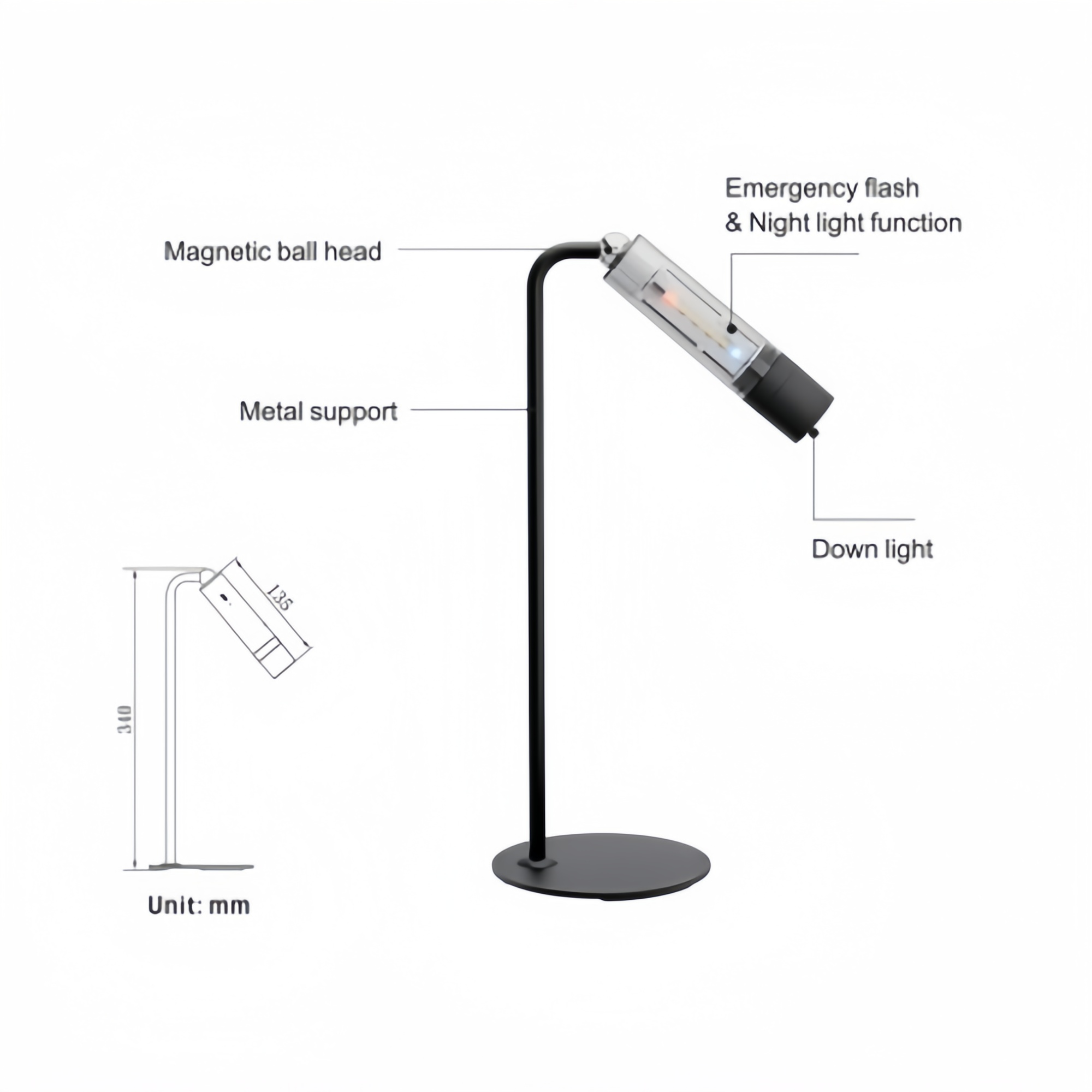 Magnetic 3-in-1 Wall Sconce LED Desk Lamp Rechargeable Adjustable Brightness Clip-On Light for Modern Living Spaces