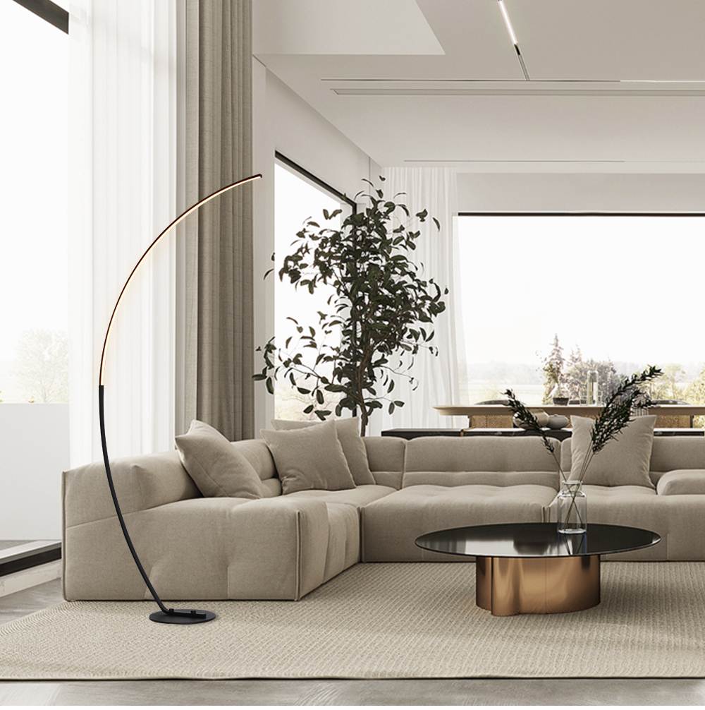 Arc Shape Nordic Floor Lamp for Living Room Bedroom Study Dimmable Remote Control Led Floor Lamps Modern Arc Floor Lamp