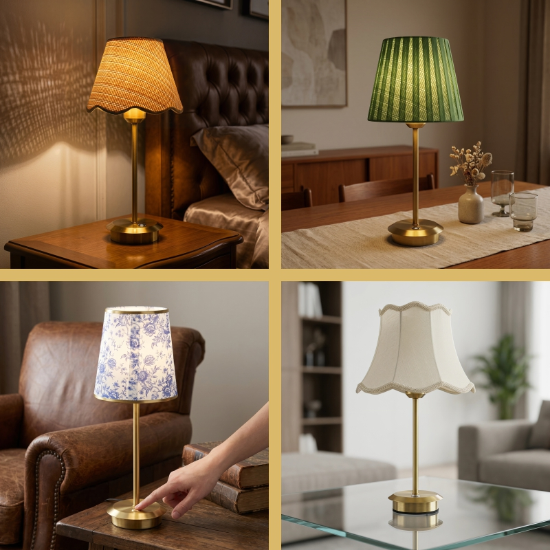 Classic Vintage Table Lamp Base—Compatible with a Variety of Fabric Lampshades