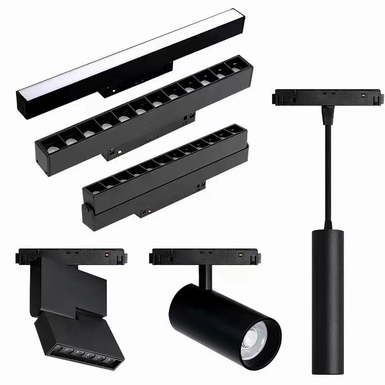 Magnetic Track Light Customization Recessed Surface Magnetic Track Light Rail 48V Magnetic Light Track Accessories