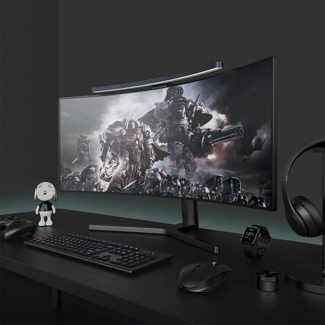 Curved Monitor Light Bar with Remote Control Anti-Glare LED Screen Hanging Lamp for Curved Displays