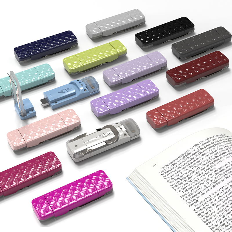 Anti-Glare Eye Care USB Rechargeable Mini LED Book Reading Light Portable Bookmark Adjustable Brightness Foldable Home Bedroom