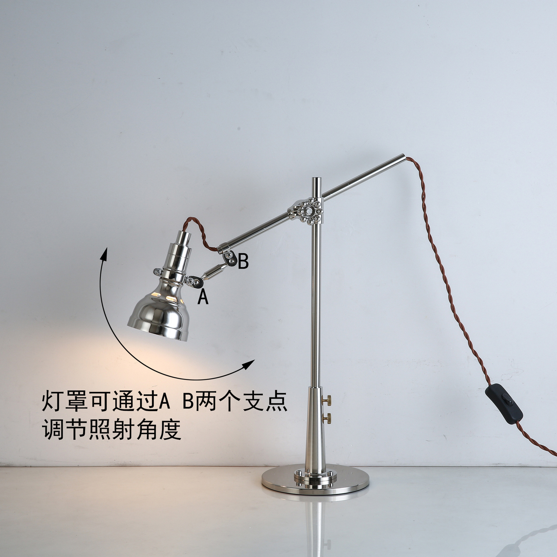 Bauhaus retro swing arm telescopic clamp table lamp style 5
