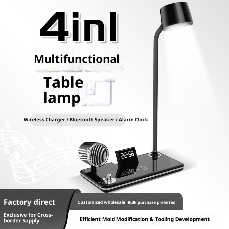 Multi-function Wireless Charging ABS LED Desk Lamp With Blue Teeth for Sound Atmosphere Night Light Smart Reading Touch