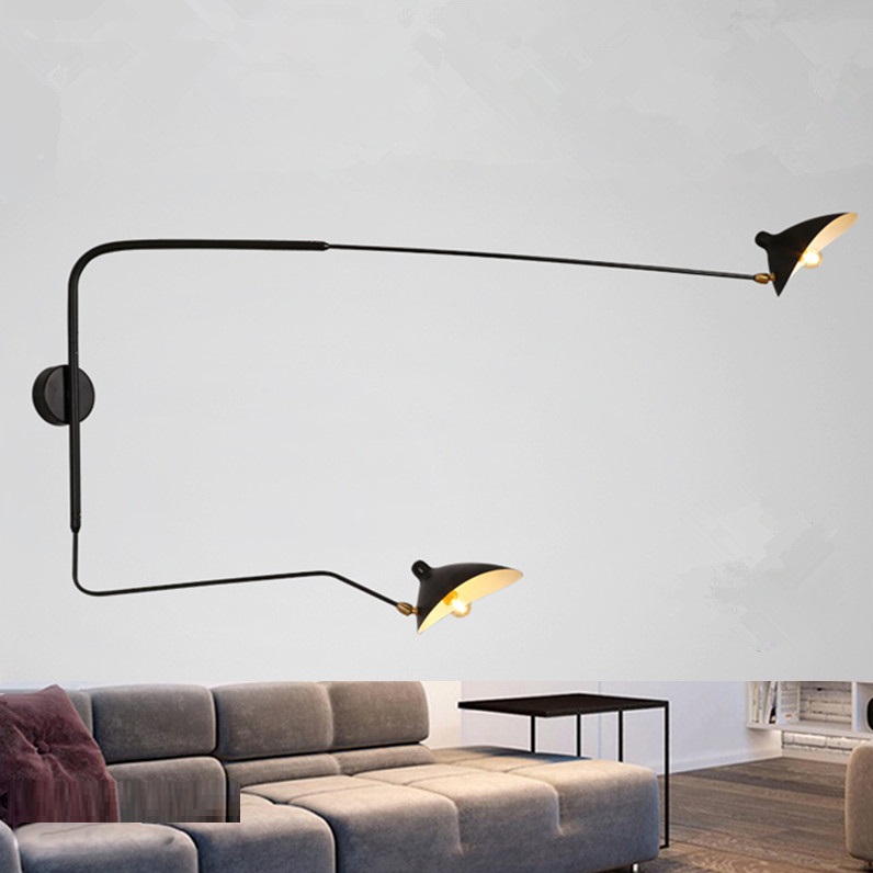 Industrial Creative Rotatable Swing Arm Bracket Sconce Wall Lamp Aluminum Hotel Bedroom Living Room Modern LED Indoor Wall Light