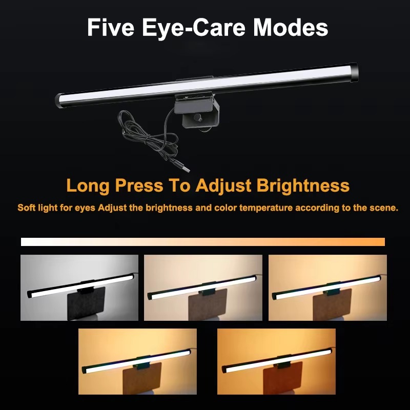 USB Powered Smart PC Monitor LED Screen Bar Lamp Modern Style Stepless Dimming Hanging CCT Light Office Eye App GS