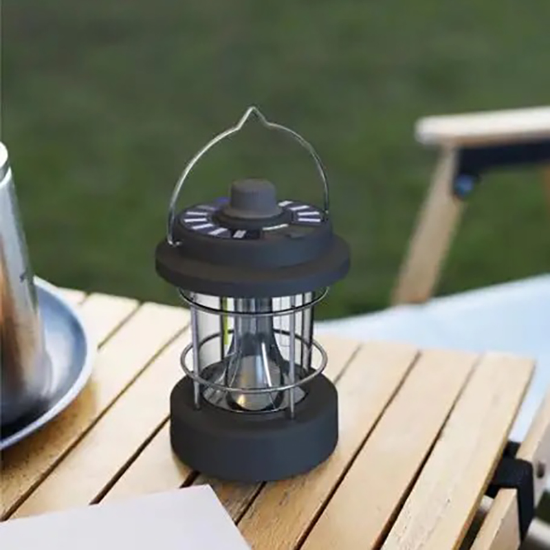 Outdoor Colorful LED USB Rechargeable Flashlight Solar Portable Tent Lantern Camping Lamp
